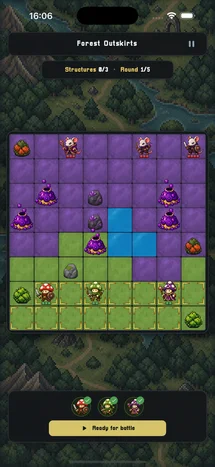 Sporehold turn-based battlefield showing tactical grid and units